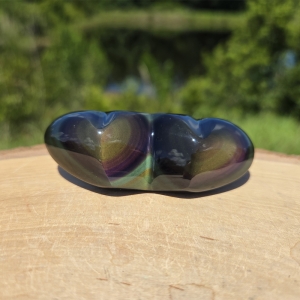 Rainbow Obsidian Double Heart