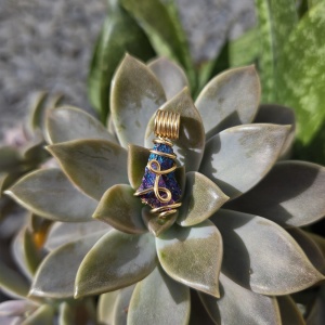 Peacock Ore Wire Wrapped Pendant