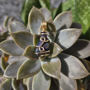 Peacock Ore Wire Wrapped Pendant