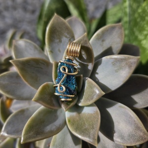 Peacock Ore Wire Wrapped Pendant