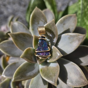 Peacock Ore Wire Wrapped Pendant