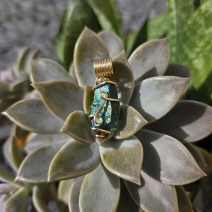 Peacock Ore Wire Wrapped Pendant