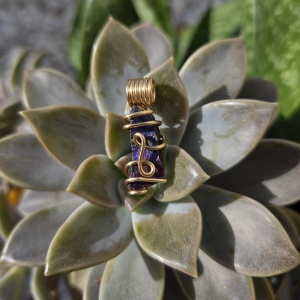 Peacock Ore Wire Wrapped Pendant