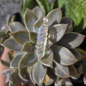 Angel Aura Quartz Wire Wrapped Pendant