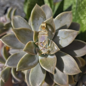 Angel Aura Quartz Wire Wrapped Pendant