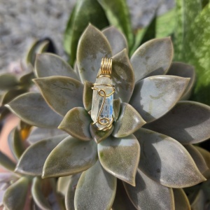Angel Aura Quartz Wire Wrapped Pendant