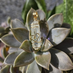Angel Aura Quartz Wire Wrapped Pendant