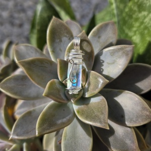 Angel Aura Quartz Wire Wrapped Pendant