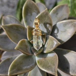 Angel Aura Quartz Wire Wrapped Pendant
