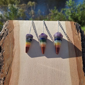 7 Chakra Faceted Pendulum